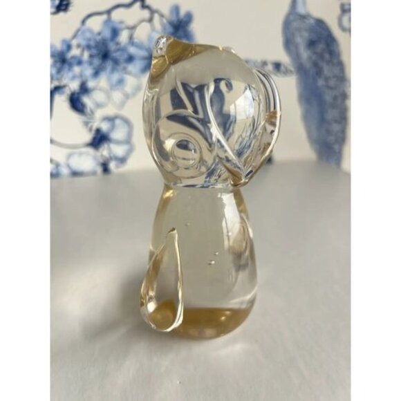 Vintage Glass Owl Figurine/ Paperweight Gift for Owl Lover - Picture 3 of 8